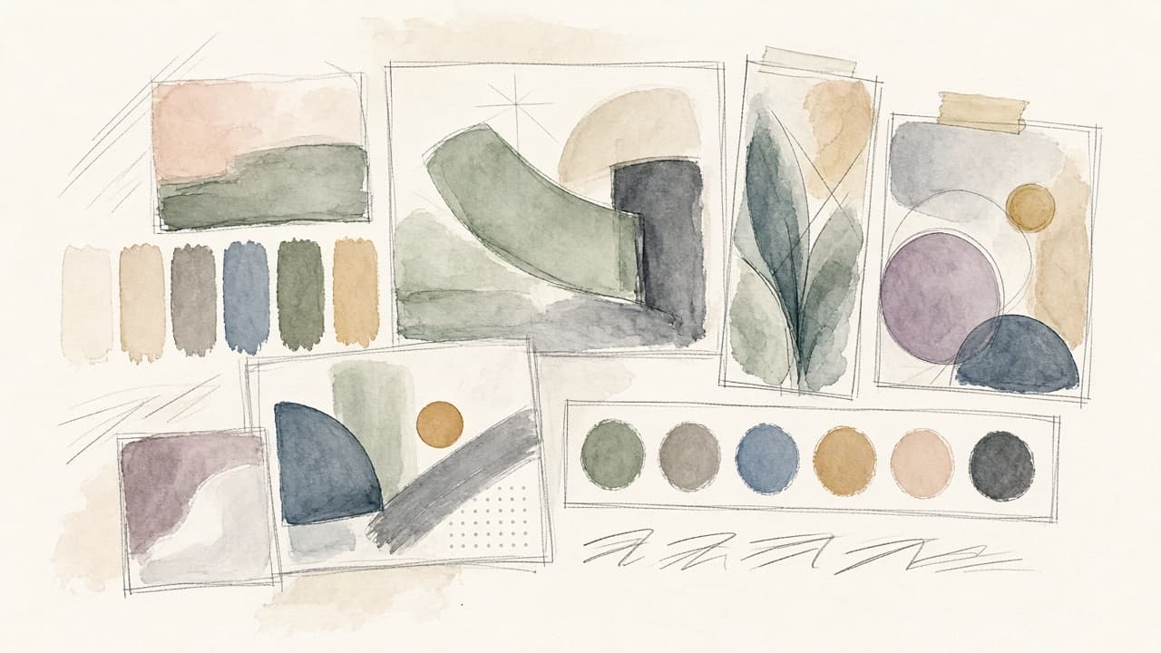 Decorative watercolor and charcoal illustration for the Art Director career