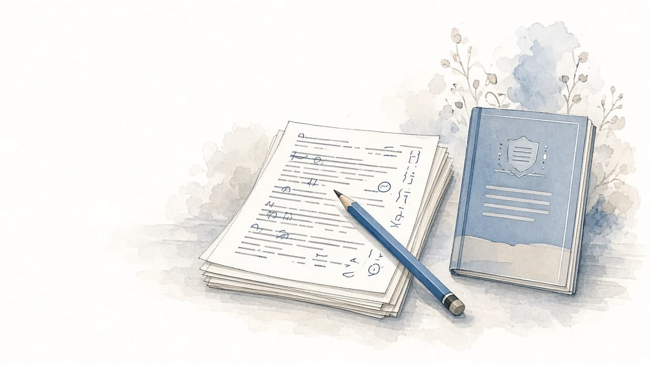 Decorative watercolor and charcoal illustration for the Copy Editor career