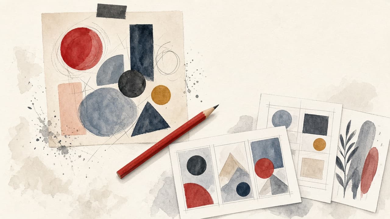 Decorative watercolor and charcoal illustration for the Creative Director career