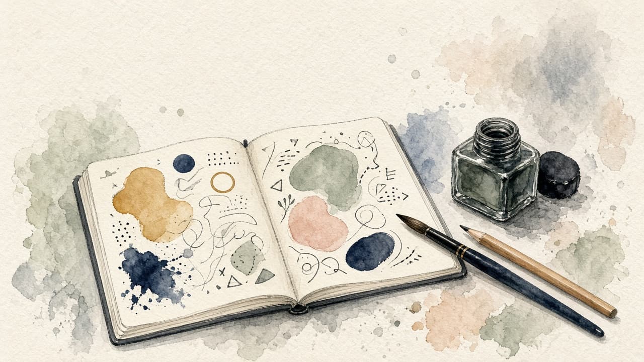 Decorative watercolor and charcoal illustration for the Illustrator career