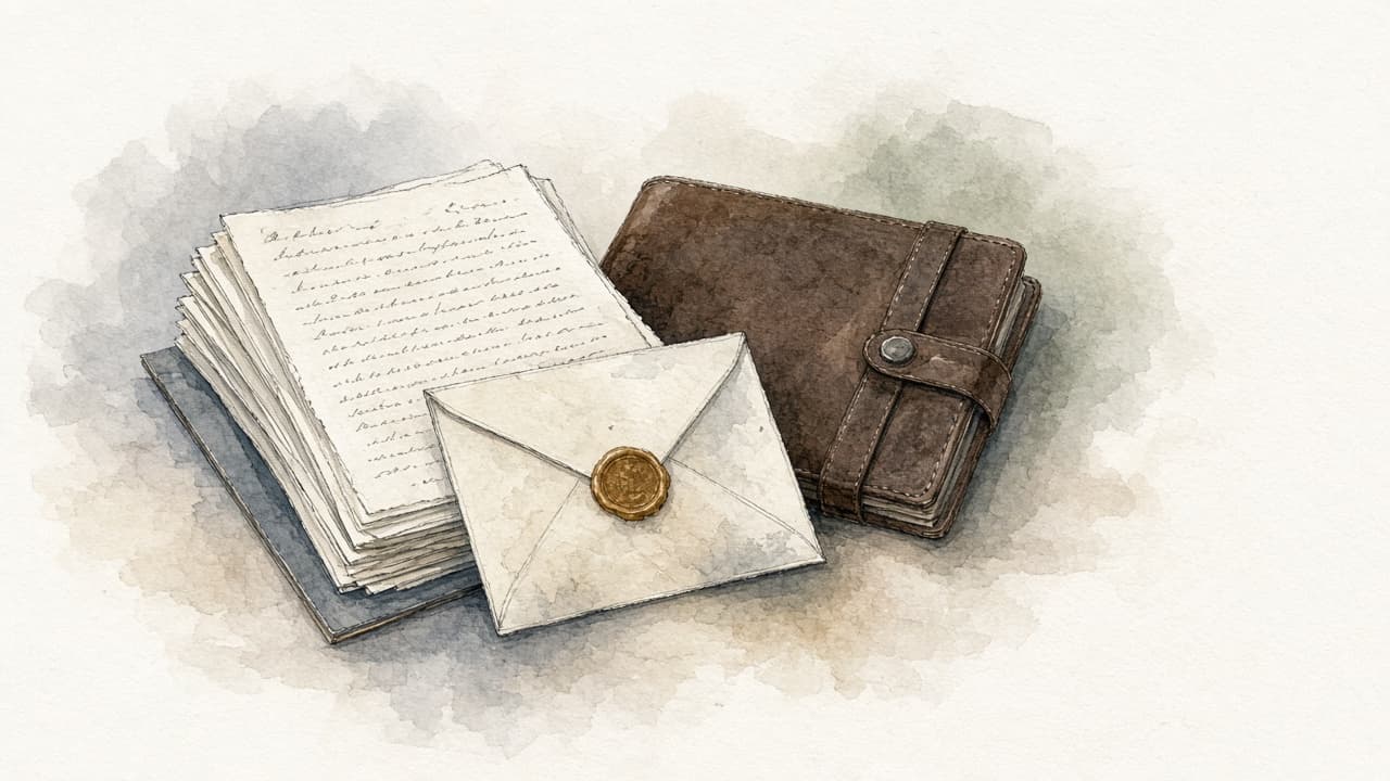 Decorative watercolor and charcoal illustration for the Literary Agent career