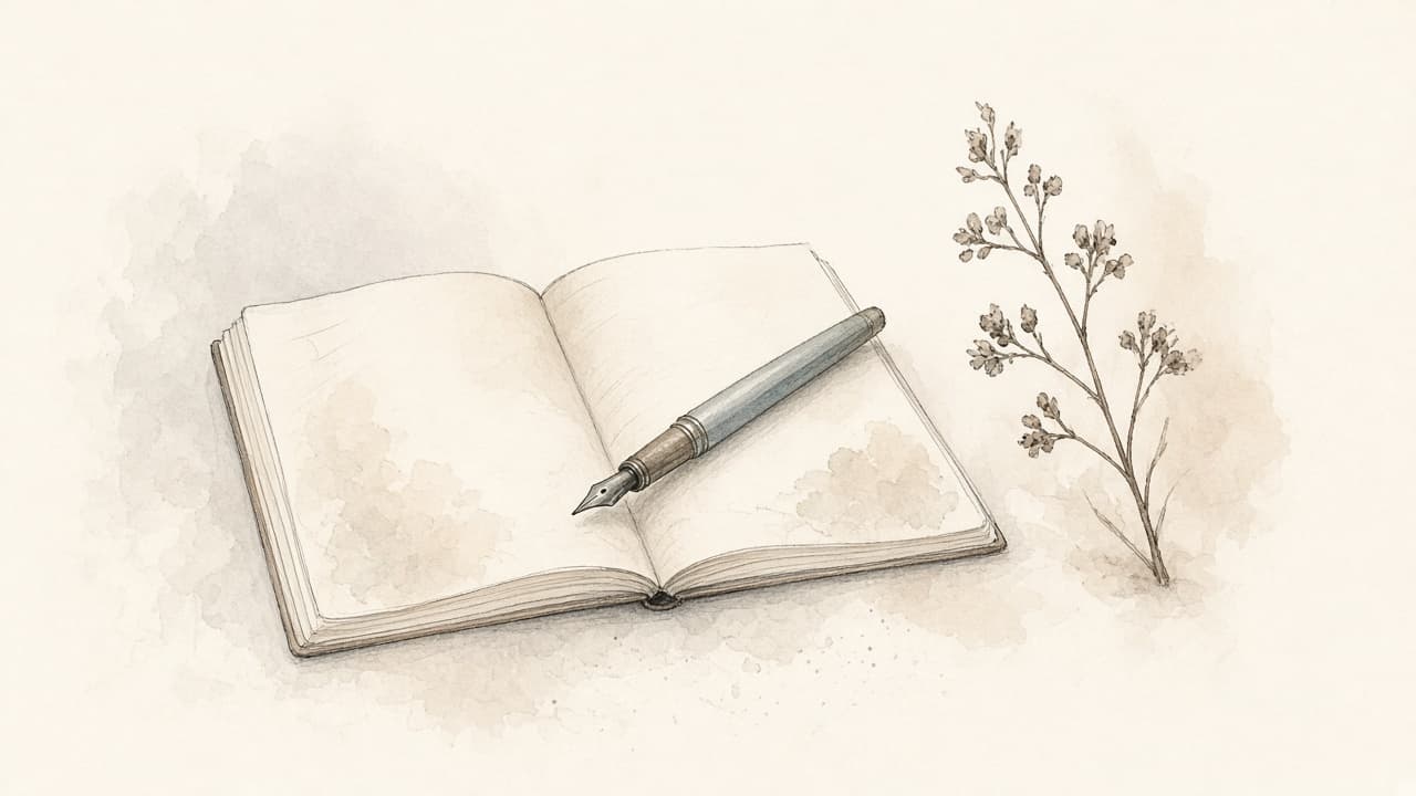 Decorative watercolor and charcoal illustration for the Poet career